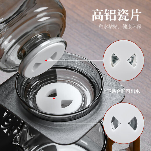 Zhengyang Lazy Automatic Glass Tea Set Home Light Luxury High-end Teapot Office Kung Fu Tea Cup 2024 New Automatic (Interesting) Ash Single Host