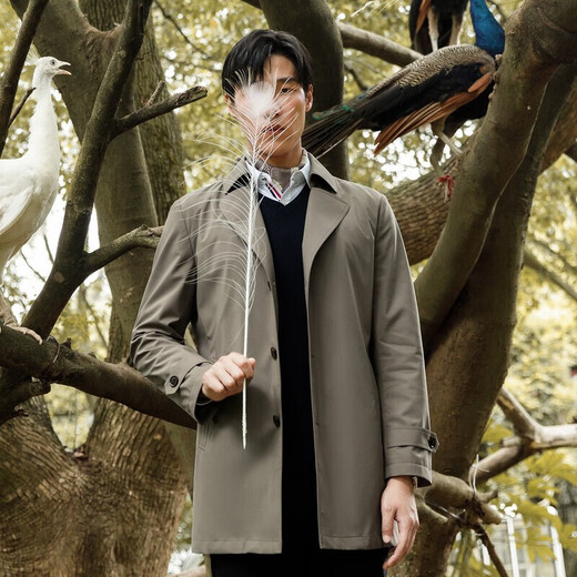 Youngor Windbreaker Men's Autumn and Winter Young Men's Business Casual Cotton Windbreaker VYCF429949YAA Khaki 175/96A