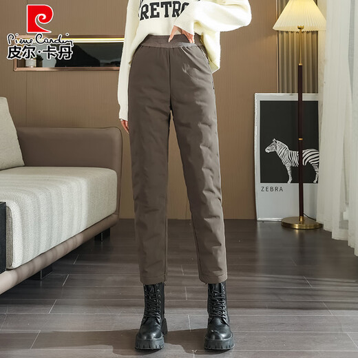 Pierre Cardin down pants for women's outer wear in winter 2025 new fashionable minus 40 degree cold protection thickened white duck down lightweight cotton pants card color one size fits all 30124-133Jin Jin equals 0.5 kg