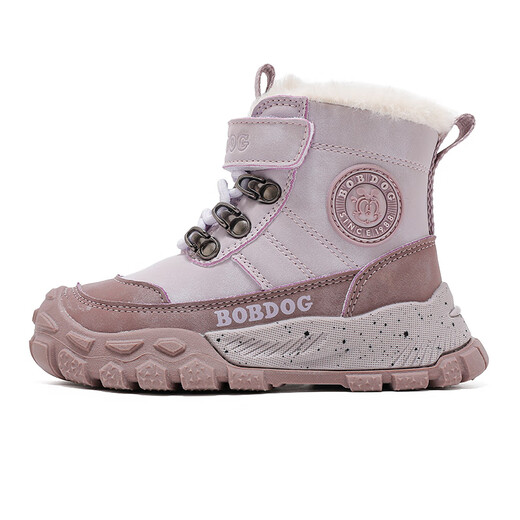 Babudou children's shoes winter velvet warm children's snow boots girls casual boots 116545069 light pink purple/sand purple 38