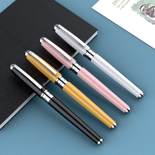 德柏高端钢笔德国进口总成【教师节礼物】免费刻字礼盒套装成人男女士书法练字領導送礼 银色深黑 0.5F尖【中等粗细】墨水礼盒