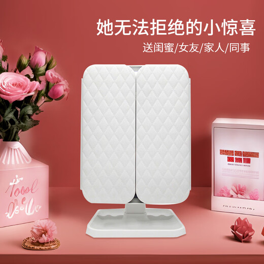 Dong Nailun Makeup Mirror with Light LED Daylight Dressing and Beauty Mirror with Fill-in Light Smart HD Desktop Portable Valentine's Day Birthday Gift for Wife Girl Little Magic Mirror LED Makeup Mirror Lights Up When Opening the Cover Smart Model White