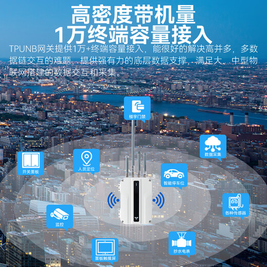 Dite TPUNB wireless communication gateway 8 km omnidirectional 10,000 large IoT gateway with aircraft capacity replaces lora wireless transceiver remote communication P67 waterproof TP9216
