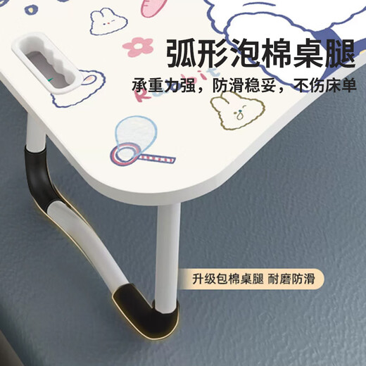 Zhuobo bed computer table folding table bed table desk student dormitory study table CZ01 round leg card slot cup holder