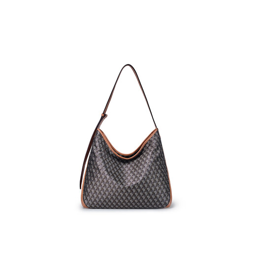 DISSONA women's bag hobo bag old flower bag shoulder bag armpit bag Chinese Valentine's Day gift brown - large size