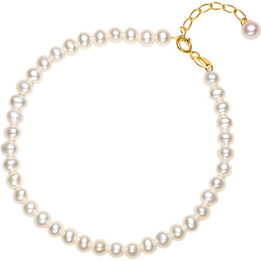 Saturday blessing yellow 18K gold pearl bracelet girl birthday gift X078933 yellow 18K gold 16+2.5cm