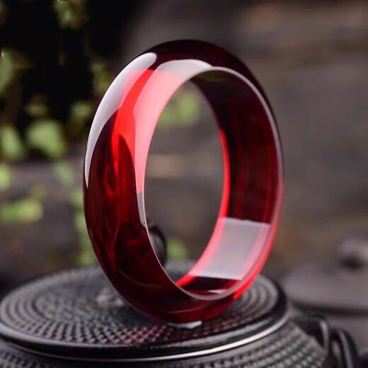 GOR Fat Donglai same style blood amber bracelet authentic amber old beeswax bracelet burgundy blood pool bracelet amber raw stone plus amber standard version 55-56mm