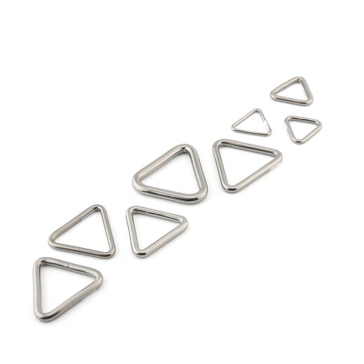 Feine stabile Hardware-Dreieckschnalle nahtloser Ringanschlussschnalle 304 Edelstahl-Stahl Ring Hängematte Dreieck Ringschnalle Handlieb Ring 13298 5*45