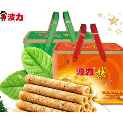 Caja de regalo de rollo de huevo de Boli 720+36g/Caja Caja informal de hierro Sabor de algas marinas con sabor a huevo Rode de huevo 723g Caja de regalo de sabor a algas * 1 Caja