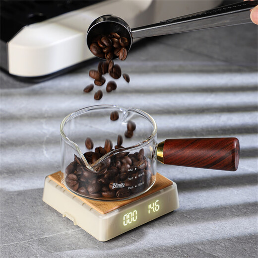 Bincoo Italian coffee extract cup with scale glass measuring cup concentrated cup wooden handle small milk cup milk can oz cup