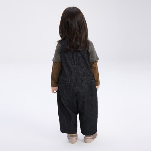Jnby by JNBY Jiangnan Buyi baby pure cotton jeans extended overalls casual autumn boys and girls baby YO8E10350 991/denim navy 100cm