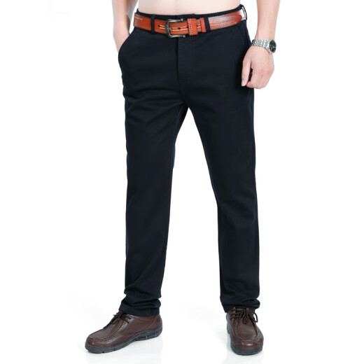 Jeep Spirit Jeep Pantalones de hombres casuales Comerciales directamente sueltos Pantalones simples de molienda de otoño e invierno Pantalones de hombres gruesos CA878L Tamaño azul oscuro 31