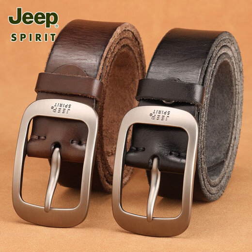 Jeep Jeep Anti-Allergic Pure Cowhide ремень для мужчин молодой ремень ручной работы для мужчин подлинная кожаная пряжка простая ретро-брюк тренд 1047 [ретро бронзовая пряжка] Утолщенный ремень 110 см.