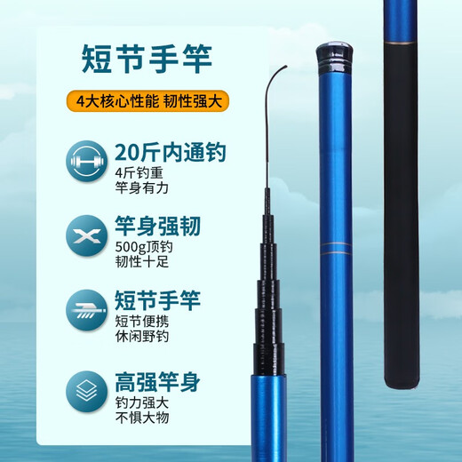 柏鲨 鱼竿套装组合全套手竿海杆垂钓渔具用品钓鱼装备初学钓具大全 3.6m +4.5手竿+全套装备