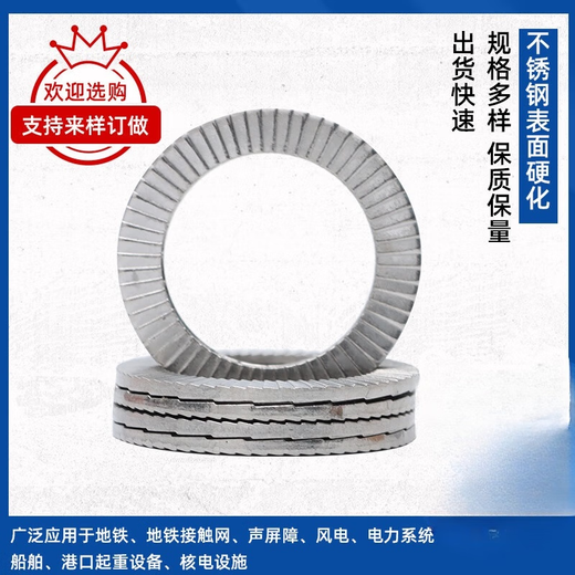 XMSJSUS304 stainless steel DIN25201 wedge-type double stack self-locking washer anti-vibration anti-slip gasket M3M68 M14NL14SS50 pair
