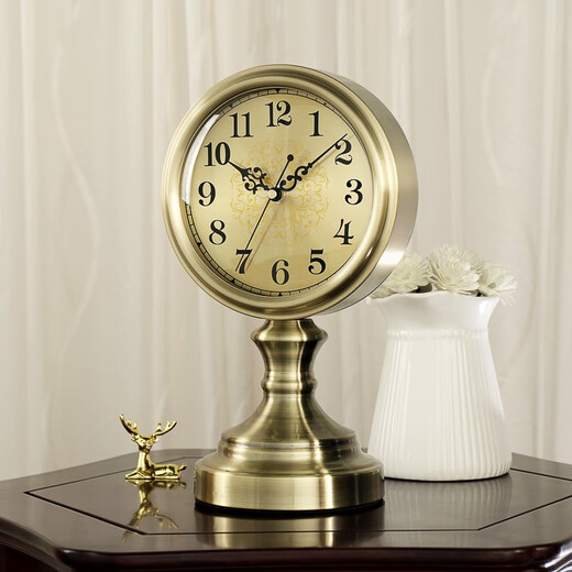 Hanshi (Hense) Creative Simple Table Clock Desktop Clock Ornament Clock Desktop Pendulum Clock Living Room Bedroom High-end Table Clock HD312 Bronze