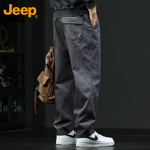 Jeep (Jeep) Casual Hosen für Männer Sommer -Hose für Männer lose trendige Arbeitshosen für Männer dunkelgrau 3xl