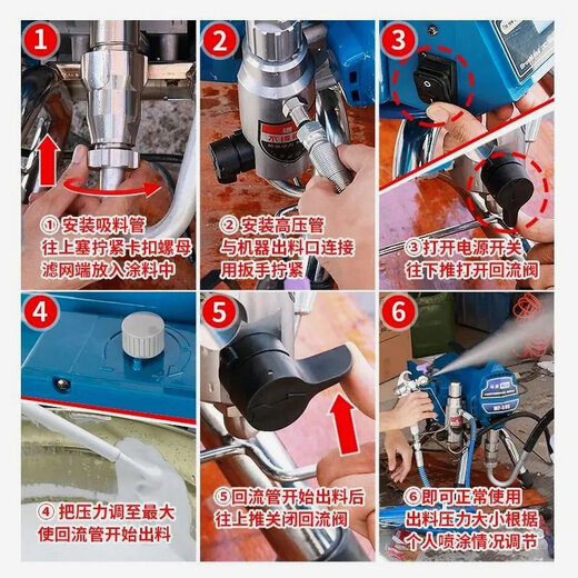 XMSJ Mahai Sprayer 496 Latexfarbe Hochleistungsprojekt 495 Sprühausrüstung großer Durchflusskolbenmaschinen -Lack -Sprühgerät 1098 bürstenloser chinesischer Displaykonstruktionsstelle Modell