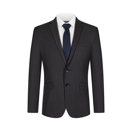 Qipai Easy Wear Men's Suit Spring and Summer Business Formal Antistatic Blended Suit Two-piece Set 1JC705 Dark Gray 48 A