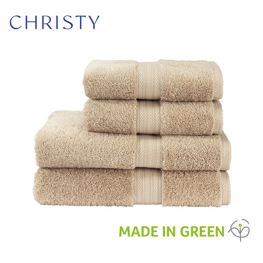 CHRISTY克里斯蒂英国皇室RENAISSANCE系列埃及长绒棉吸水加厚进口毛浴巾 亚麻色一条 728g 76*142cm浴巾