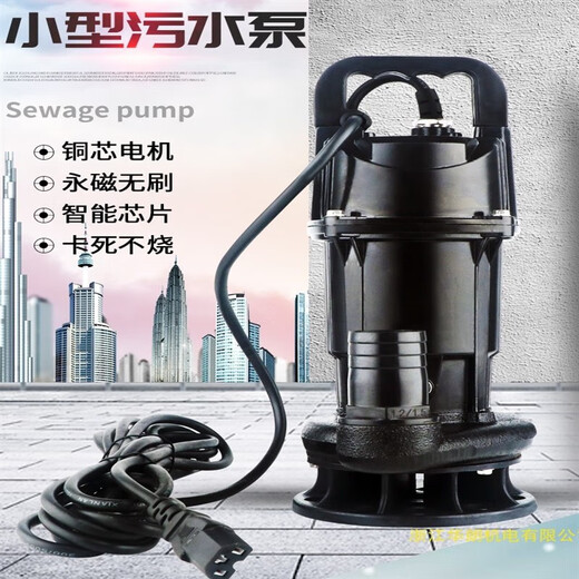 Battery car DC brushless sewage pump 48-72 water pump submersible pump watering flowers and vegetables intelligent 48-72V brushless small sewage pump 13 meters line