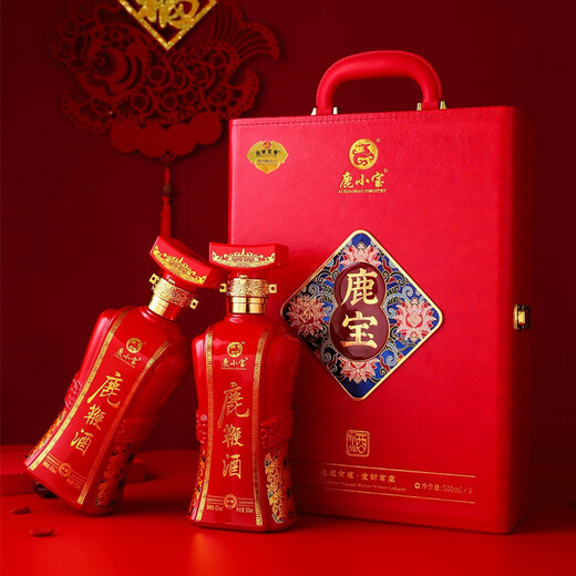 Deer antler blood wine 450ml Jilin Shuangyang fresh deer blood antler blood plus wine preservation fresh deer blood wine health soaking wine portable leather box deer whip wine 500ml*2 bottles