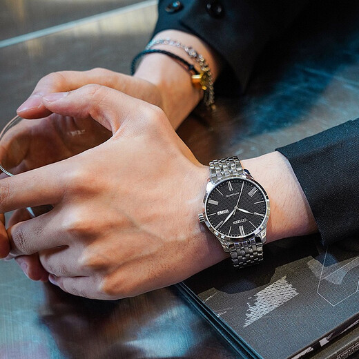 CITIZEN watch men's automatic mechanical waterproof fashion Japanese and Korean watch steel band watch date display New Year gift NH8350-59EB