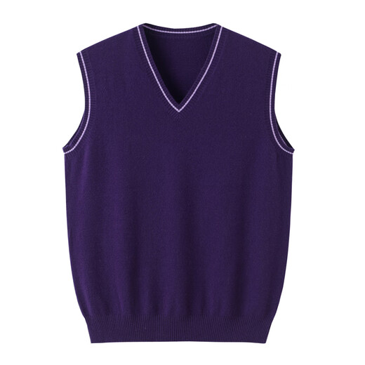 KAISENSHI鄂尔多市市产秋冬新款纯羊绒背心男式休闲保暖针织毛衣马甲 浅灰色 175/95A 115