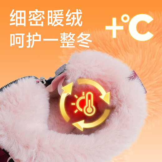 Babudou children's shoes girls' plus velvet warm children's snow boots winter soft-soled boots 116545067 fruit powder/light pink 37