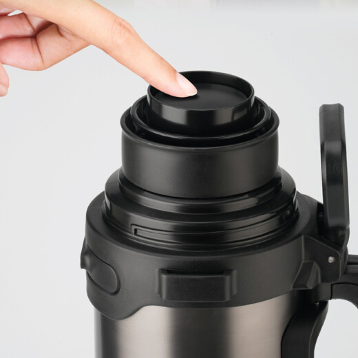 Lock Lock (LOCK/LOCK) large capacity, three cups portable handle, removable lanyard, wide mouth pot insulation pot LHC1478DGRY- 2L