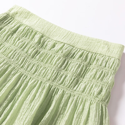 Xiangying Casual Suit Women's Summer Wear 2025 New Tea Style Complete Set of Slimming Green Skirt Two-piece Set Fruit Green S