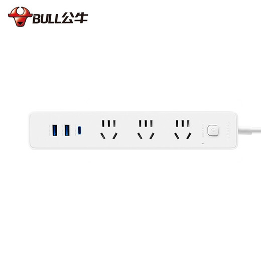 公牛（BULL） 插座/智能USB插排/排插/小白类基础USB/Type-c快充插座 【20W快 [20W快充]6插孔*白1.8米U12033