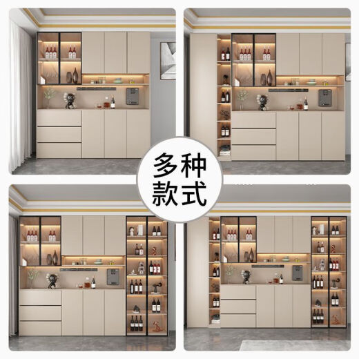 一路雅福2025新款餐边柜现代餐厅客厅酒柜收纳柜储物柜酒柜餐边柜一体靠墙 送货入户+包安装 型号18280*40*220