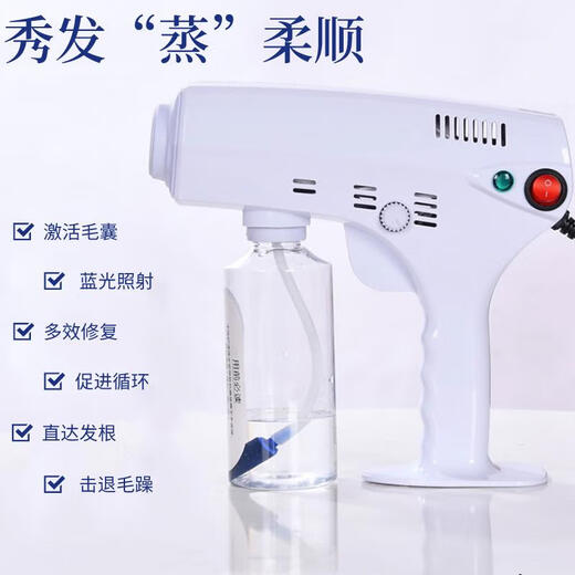 Meiyijia Nano Sprayer Hair Care Sprayer Hair Salon Handheld Hair Perm and Dye Moisturizing Hair Care Gun Blue Light Sprayer Upgraded White Intense Blue Light 2.5 Meters