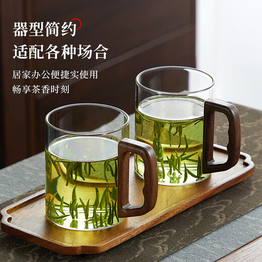 Niye tea cup glass water cup mug green tea cup personal lead-free glass cup with handle water cup for men