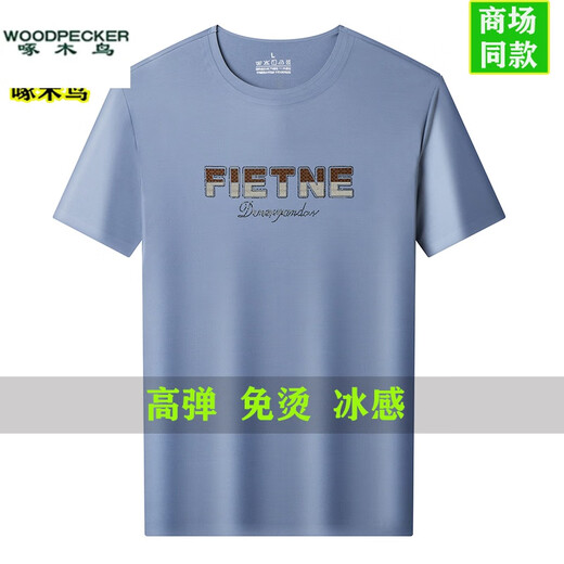 Pic de bois T-shirt à manches courtes sans manche sans selk à manchette à manches courte à manche à manches à manches gris 13578 à manches courtes M 165