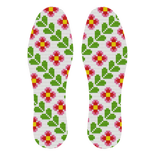2023 Neues gedrucktes Baumwolltuch handgemachter Cross-Stitch-Insole-Halbfeind-Produkt, das von Männern und Frauen gestickt ist, Rose Red 683 Alle Wünsche werden wahr 35