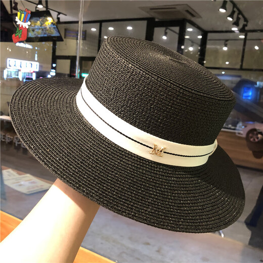 Young Sun Protection Sol Gat Sol Sombrero de paja Mujeres de primavera y verano Paja tejido Europeo y Americano Fashion Fashion Beach Beach versátil sombrero de sol beige de una talla (55-60 cm)
