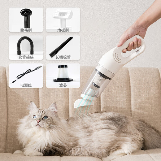 Nervous cat pet hair extractor electric cat hair cleaner cat and dog hair vacuum cleaner hair removal adsorption bed carpet short handle hair extractor (black) + 2 original filters