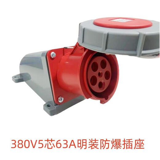 Shantou Lincun explosion-proof plug 380v construction site 3-core 4-core 5-core 380V male multi-functional round head 220V industrial aviation 380V 5-core 63A surface-mounted socket