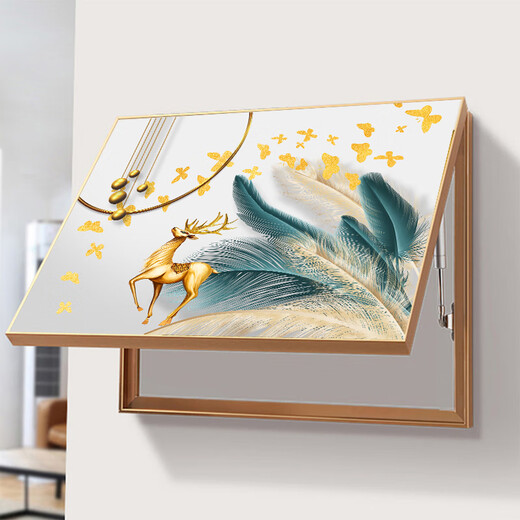 Jingpai Electric Meter Box Decoration Painting without Punching Hydraulic Up-Rolling Main Switch Strong Electric Box Mural Restaurant Distribution Box Hanging Painting 757-2 50*40 (blocking 40*30) Hydraulic Gold Frame