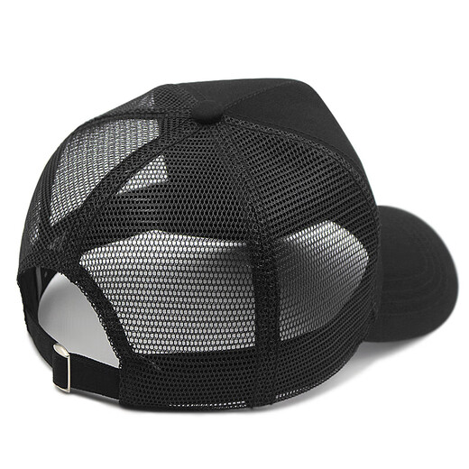 BuyYii Big head circumference high top hat men's summer breathable baseball cap large brim sunshade hard top duck tongue mesh cap YSM-96 black XL (60cm or above)