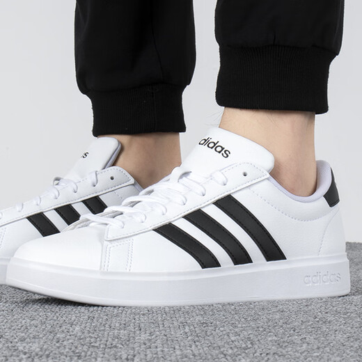 阿迪达斯（adidas）官方舰店女鞋德训鞋 春夏新款运动鞋时尚T头鞋耐磨休闲鞋防滑板鞋 9195-三条纹-皮质-主推款 37