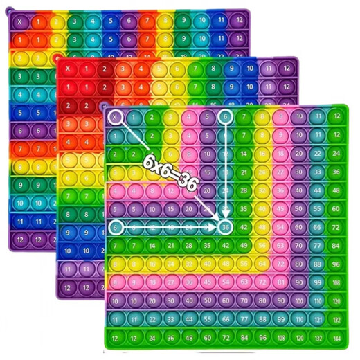Jianwei Shen Digital Crab Backle Hole Toy Children's Toy Rainbow Appuyez sur le numéro de Music Number Multiplication Table Unzip Artefact Pinching Music Music Nine-Nine Multiplication Macaron 20cm