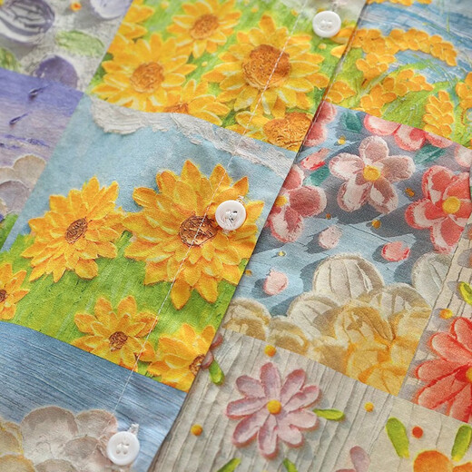 Nuanqiao cotton shirt women's long-sleeved mid-length spring and autumn contrasting color stitching color oil painting printed loose casual cotton shirt color printed oil painting one size (110-150Jin Jin equals 0.5 kg)