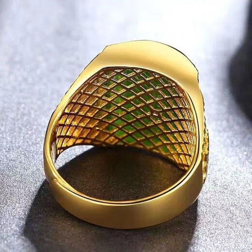 Seiko Gold-plattierte 9 Ringe für Männerstil, Glücksspiel türkiser Edelstein-Gold-Ringe können angepasst und gegeben werden, um türkisfarbene Edelstein-Edelstein-Ring 16,89g zu vermitteln [steht kurz vor dem Verkauf von 16.856 Yuan]