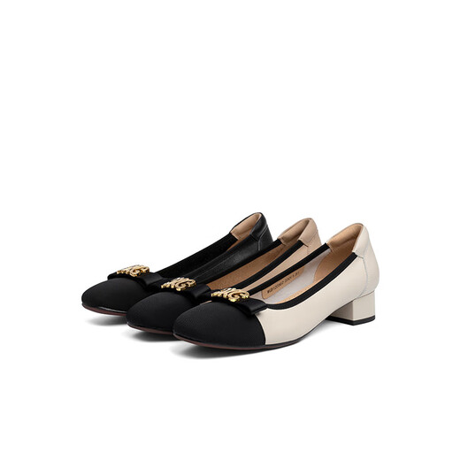 Red Dragonfly Women's Singles Shoes New Small Small Fabor Light Bozo Color Bundle Tacón grueso para mujer Zapatos de perros Camas de mujer WGB12056 Negro 40