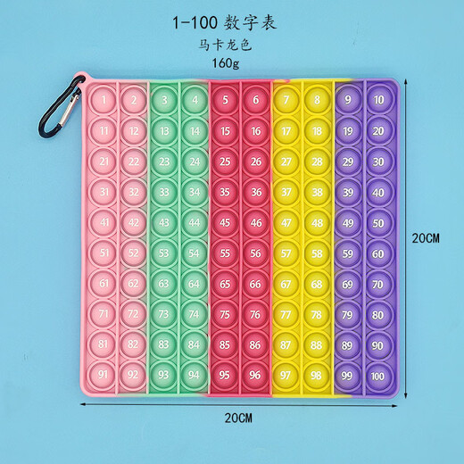 Jianwei Shen Digital Crab Backle Hole Toy Children's Toy Rainbow Appuyez sur le numéro de Music Number Multiplication Table Unzip Artefact Pinching Music Music Nine-Nine Multiplication Macaron 20cm