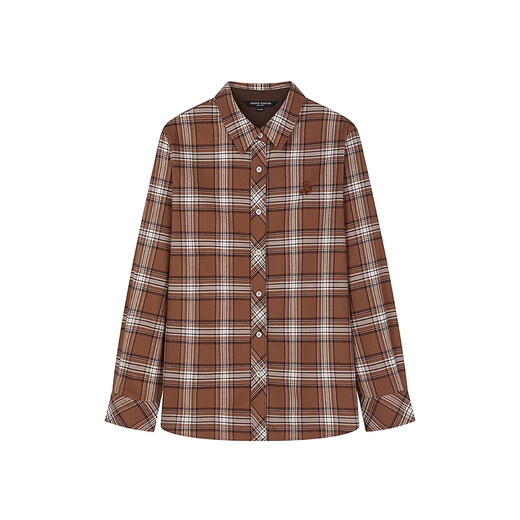 Teenie Weenie Bear Women's Shirt 2025 Autumn New Retro Plaid Fashionable Embroidered Long Sleeve Shirt