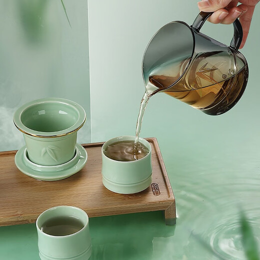 
Shanyantang Xizhu tea set verdant celadon SYT736